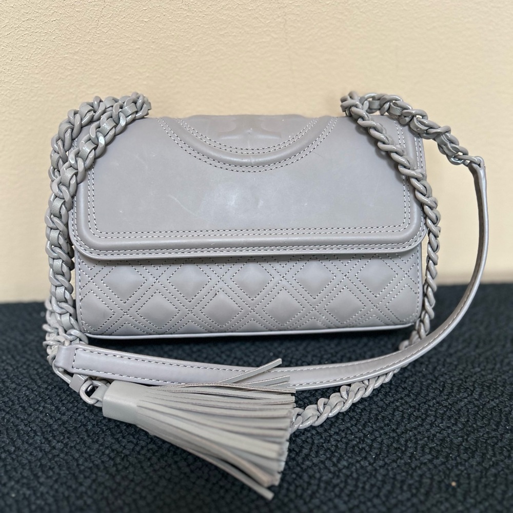 Tory Burch Fleming Convertible Shoulder Bag Small (Limited Edition Taupe)